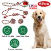 5Pcs Christmas Dog Rope Chew Toys Dog Interactive Toys Set for Puppy Small Medium Aggressive Chewers Dogs Training Teething Playing