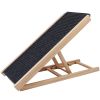 Foldable Wooden Dog Ramp for High Beds Non Slip Dual Heights Adjustable Pet Cat Ramp for Couch Car SUV 61LBS Load