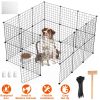 Small Animal Playpen with Door Dog Metal Playpen Small Medium Kitten Puppy Guinea Pig Rabbit Kennel Small Animal Cage Metal Wire Fence For Indoor Outd