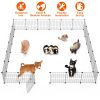 Small Animal Playpen with Door Dog Metal Playpen Small Medium Kitten Puppy Guinea Pig Rabbit Kennel Small Animal Cage Metal Wire Fence For Indoor Outd