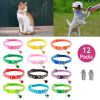 Cat Collar Adjustable Kitten Collar Pet Collar with Bell Name Tag Safety Buckle Collar