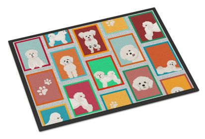 NEW Lots of Bichon Frise Doormat Front Door Mat Indoor Outdoor Rugs for Entryway, Non Slip Washable Low Pile, 18H X 27W