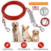 9.8FT Dog Tie Out Cable Long Dog Leash Chew Proof Lead Dog Chain with Durable Spring 360° Rotatable Clips PVC Case for Outside Yard Caming