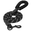 5FT Dog Leash Dog Training Walking Lead w/ Foam Handle Highly Reflective Treads Strong Nylon Dog Rope For Small Medium Dogs