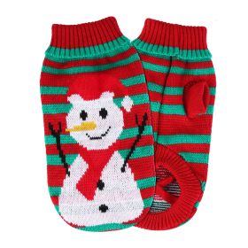 Pet Christmas Turtleneck Sweater Dog Cat Christmas Clothes Snowman Stripes Costume Winter Holiday Sweater for Small Medium Kitten Puppy Cats Dogs (Option: PetSweater SnowmanL)