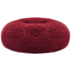 Pet Dog Bed Soft Warm Fleece Puppy Cat Bed Dog Cozy Nest Sofa Bed Cushion For S/M Dog (Option: PetCalmingBed RedL)