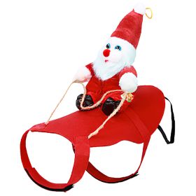 Pet Christmas Costumes Red Winter Coat for Dog Riding Santa Claus with Bell Clothes New Year Outfit Cosplay Costumes Party Dress Up For Cats (Option: PetClothes L)