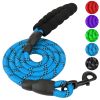 5FT Dog Leash Dog Training Walking Lead w/ Foam Handle Highly Reflective Treads Strong Nylon Dog Rope For Small Medium Dogs