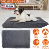 Dog Bed Soft Plush Cushion Cozy Warm Pet Crate Mat Dog Carpet Mattress with Long Plush for S/M Dogs