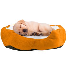 Pet Dog Bed Soft Warm Fleece Puppy Cat Bed Dog Cozy Nest Sofa Bed Cushion For S/M Dog (Option: SmallPetSoftBed Orange)