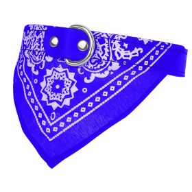 Adjustable Bandana Leather Pet Collar Triangle Scarf (Option: DogBandanaCollar BlueM)
