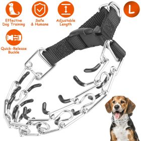 Adjustable Dog Choke Collar Training Chain Dog Necklace with Buckle for Small Medium Large Dogs (Option: DogProngCollarL)