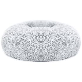 Pet Dog Bed Soft Warm Fleece Puppy Cat Bed Dog Cozy Nest Sofa Bed Cushion For S/M Dog (Option: PetCalmingBedGrayM)