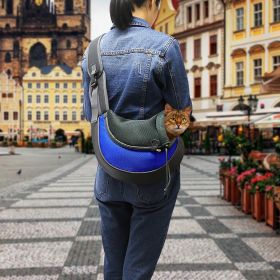 Pet Carrier for Dogs Cats Hand Free Sling Adjustable Padded Strap Tote Bag Breathable Shoulder Bag Carrying Small Dog Cat (Option: PetPuppyCarrierBlueS)