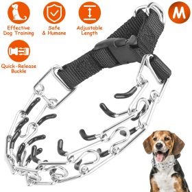 Adjustable Dog Choke Collar Training Chain Dog Necklace with Buckle for Small Medium Large Dogs (Option: DogProngCollarM)