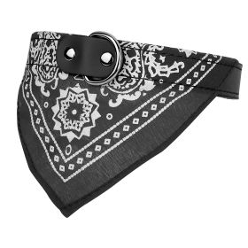Adjustable Bandana Leather Pet Collar Triangle Scarf (Option: DogBandanaCollar BlackL)