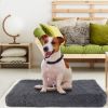 Dog Bed Soft Plush Cushion Cozy Warm Pet Crate Mat Dog Carpet Mattress with Long Plush for S/M Dogs