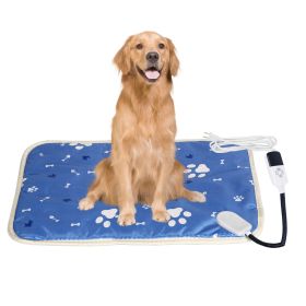 Pet Heating Pad Electric Dog Cat Heating Mat Waterproof Warming Blanket with 9 Heating Levels 4 Timer Setting Constan On Function Chewing-resistant S/ (Option: Pad 4570CM9Gear)