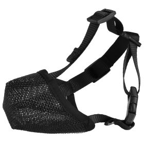Pet Muzzle Mask Soft Mesh Muzzle Adjustable Dog Mouth Cover with Breathable Mesh Adjustable Neck Forehead Strap for Anti Biting Barking Chewing (Option: PetMuzzle BlackL)
