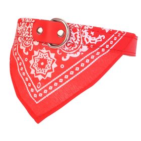 Adjustable Bandana Leather Pet Collar Triangle Scarf (Option: DogBandanaCollar RedL)